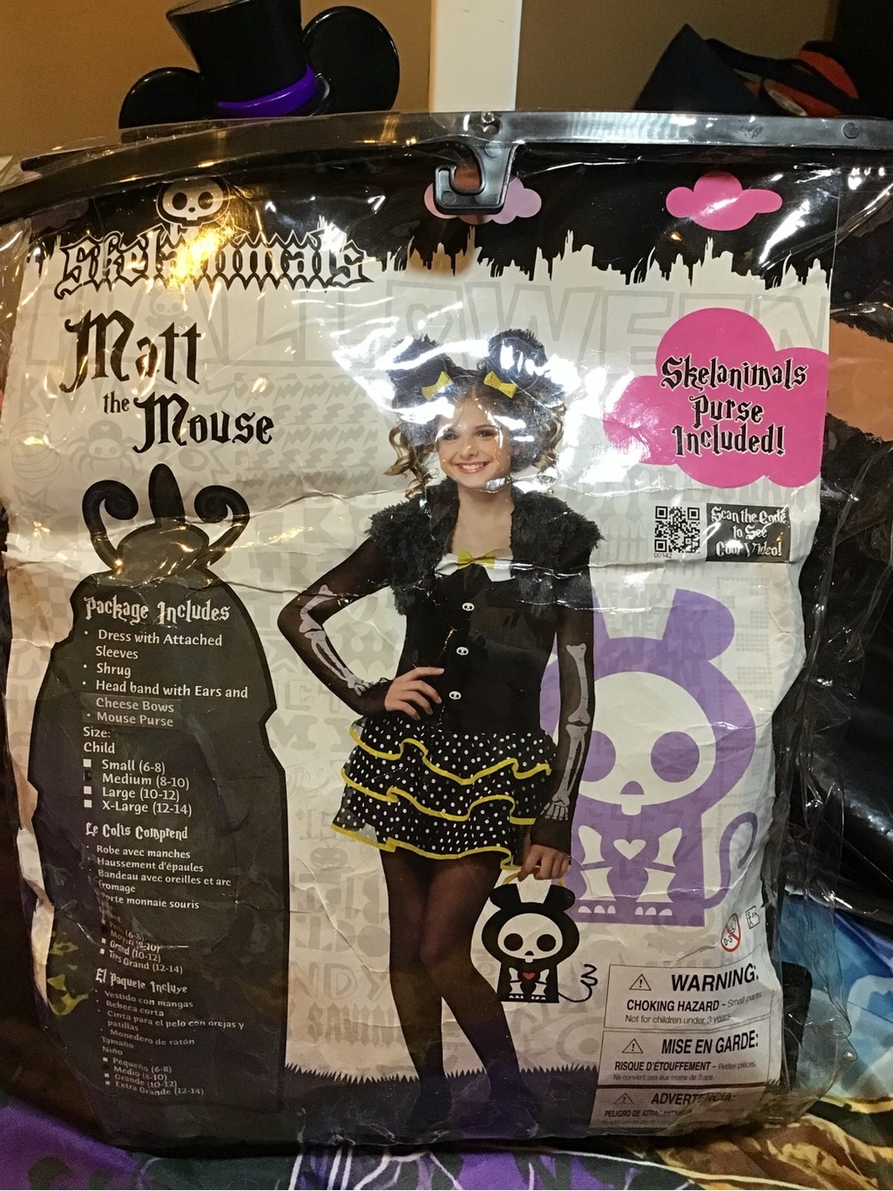 Skelanimals Matt the mouse child halloween costume size medium 8-10